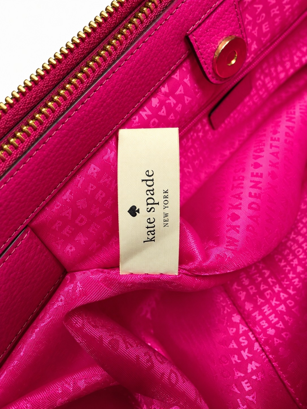 Kate Spade New York Hot Pink Leather Triple Compartment Satchel - Picture 14 of 15